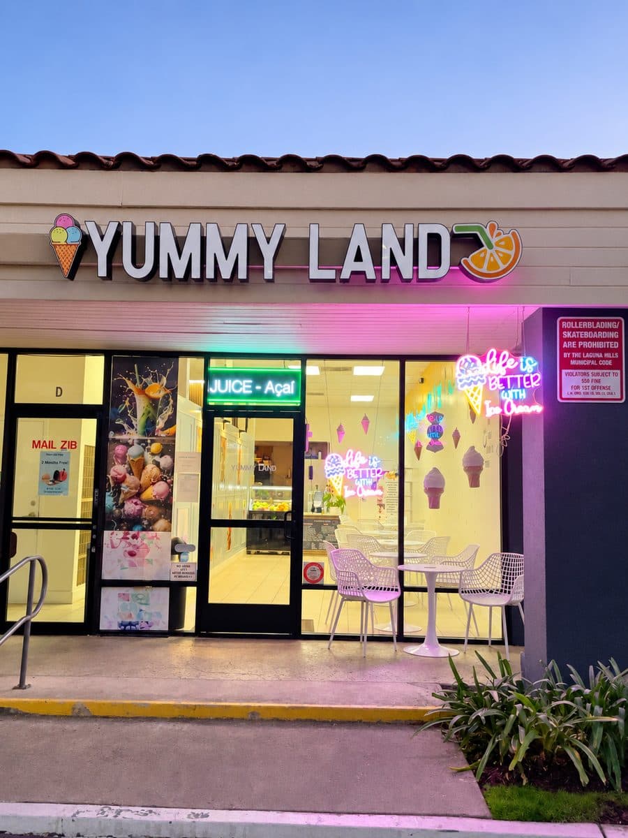 Yummy Land storefront and entrance in Laguna Hills